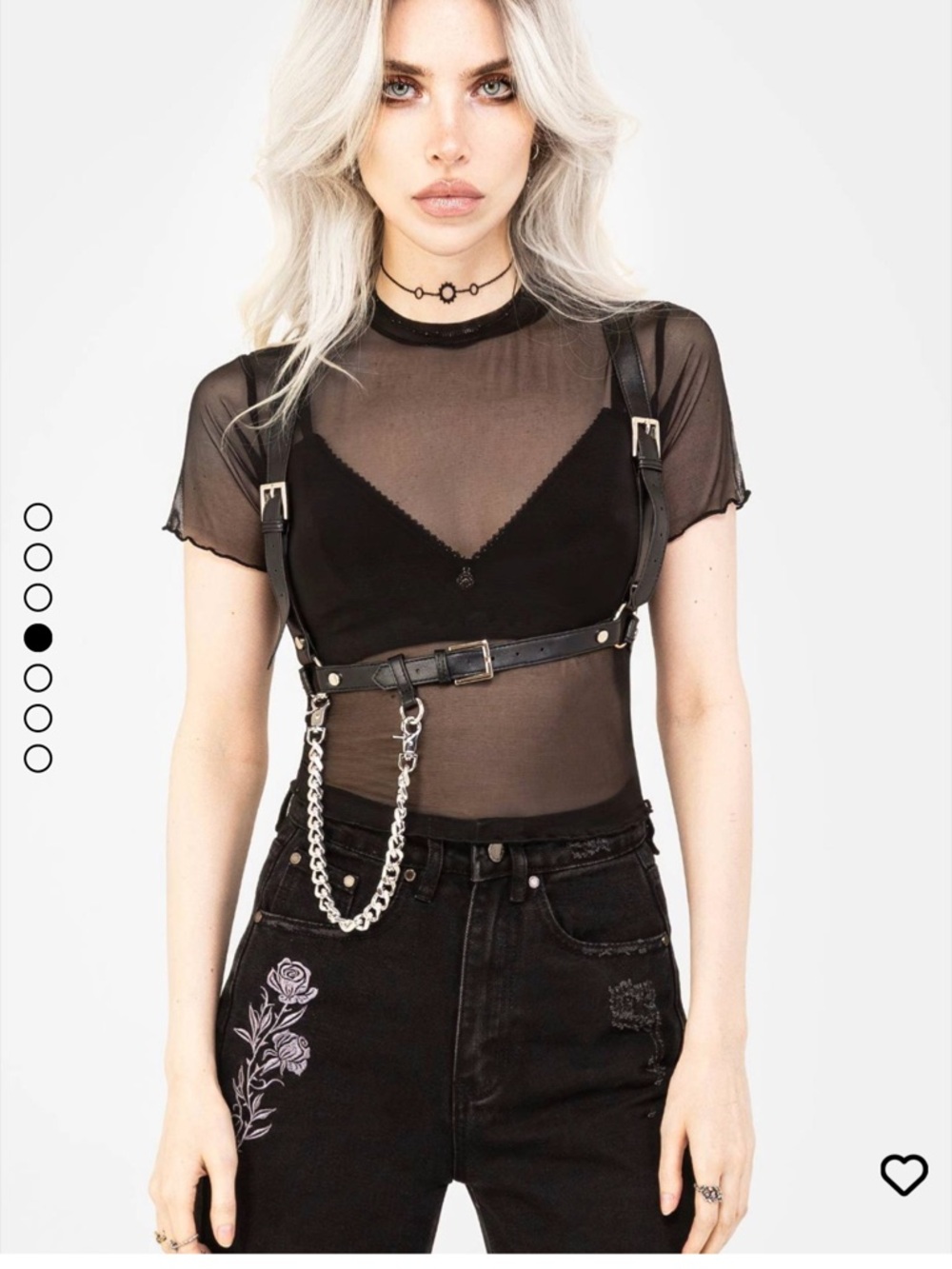 Sheer Black Mesh Short Sleeve Top - Picture 4 of 9